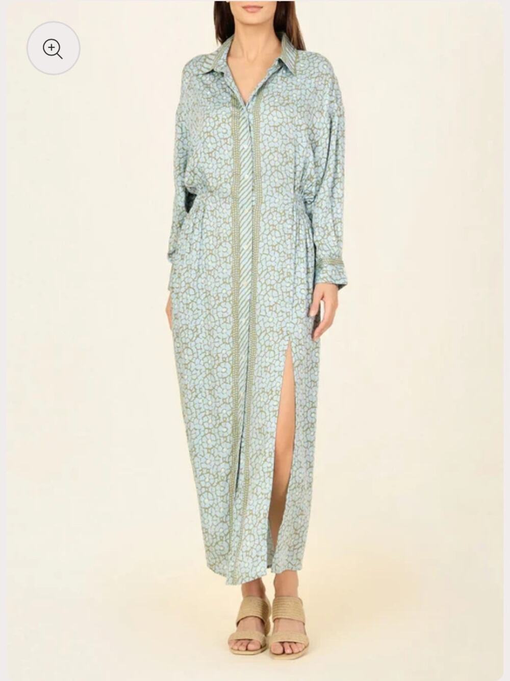 Omika Simone Maxi Dress Blue Green Floral Olivia Surf XS
